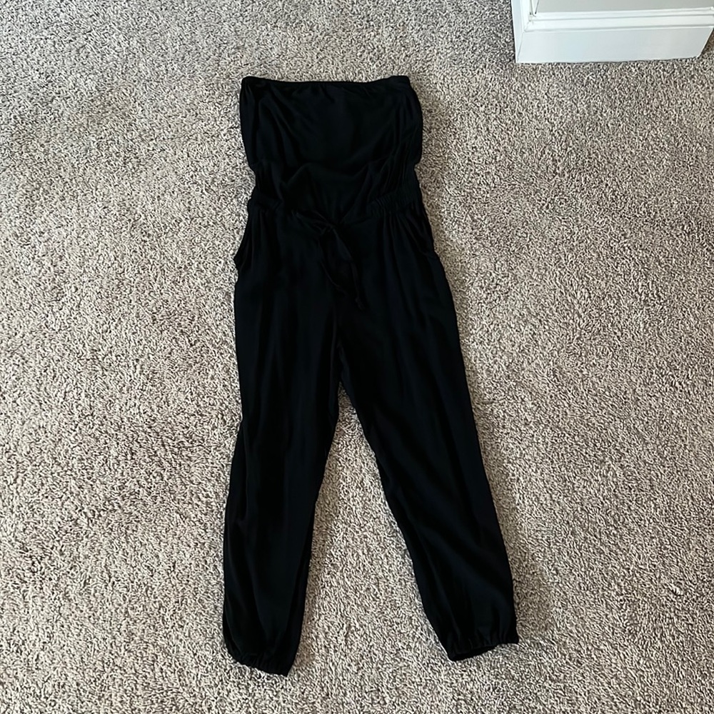 Mudd cropped jumpsuit black size small